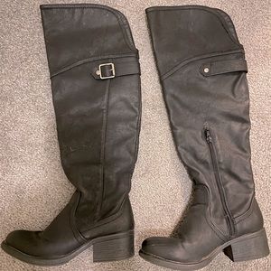 Tall faux leather boots. Size 6.5.